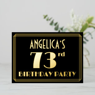 73rd Birthday Party: Art Deco Look “73”, w/ Name
