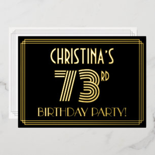 73rd Birthday Party — Art Deco Style “73” + Name