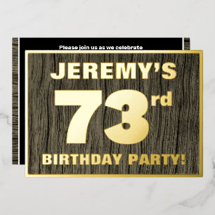73rd Birthday Party: Bold, Faux Wood Grain Pattern