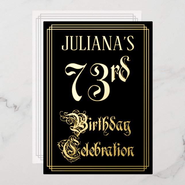 73rd Birthday Party — Fancy Script & Custom Name (Front/Back)