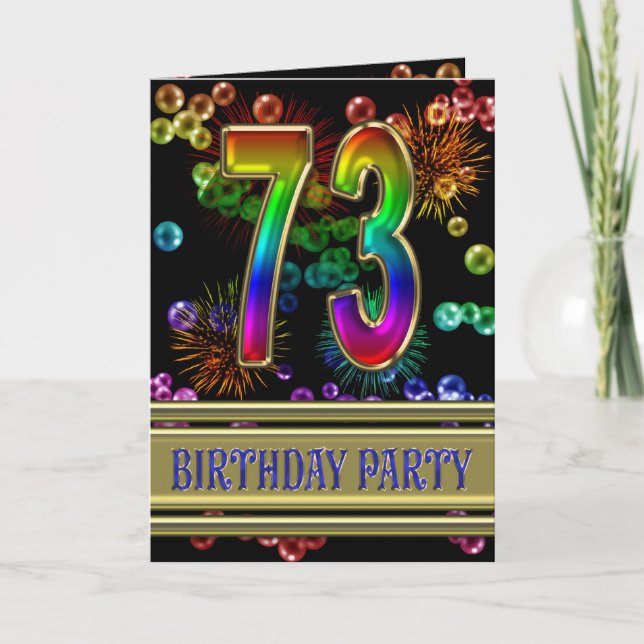 73rd Birthday party Invitation (Front)