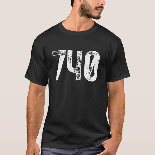 740 Area Code Newark OH Mobile Telephone Area Code T-Shirt (Front)