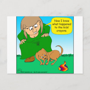 740 colourful puppy poop cartoon postcard