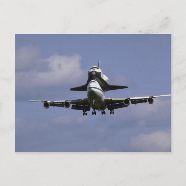 747 and shuttle arriving, Ottawa International Air Postcard (Front)