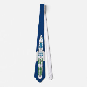 747 Seatplan Tie blue