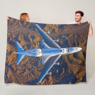 747 SPACE SHUTTLE CARRIER AIRCRAFT FLEECE BLANKET