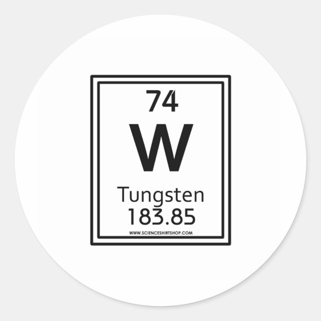 74 Tungsten Classic Round Sticker (Front)