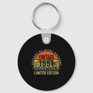 74 Year Old Birthday Gifts For Men December 1951 7 Keychain