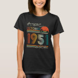 74 Year Old Vintage October 1951 Retro 74th Birthd T-Shirt<br><div class="desc">74 Year Old Vintage October 1951 Retro 74th Birthday Men Dad</div>