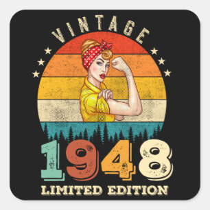 74 Year Old Women Bday 1948 Vintage 74th Birthday Square Sticker