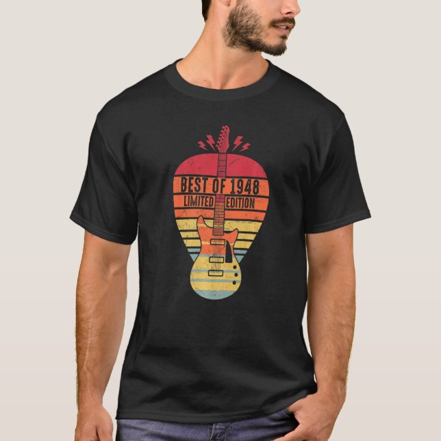 74 Years Old Birthday Best Of 1948  Guitar T-Shirt (Front)