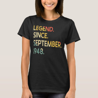 74 Years Old Legend Since September 1948 74th Birt T-Shirt