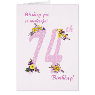 74e anniversaire Fleur numéros décorés
