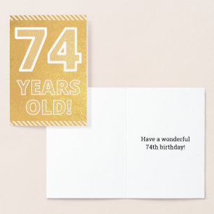 74e anniversaire : Gras "64 ANS !" Carte Gold Foil