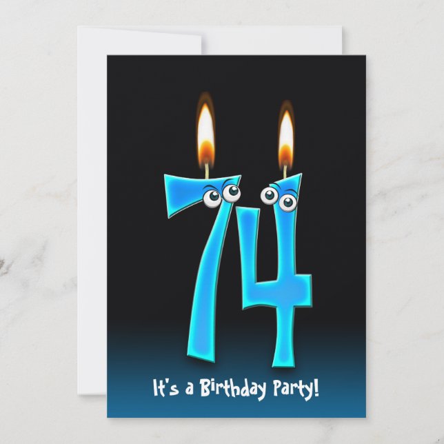 74e anniversaire Invitation de fête (Devant)