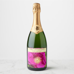 74th Anniversary Editable Sparkling Wine Label