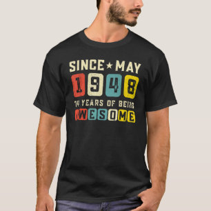 74th Birthday Awesome Since May 1948 Vintage T-Shirt