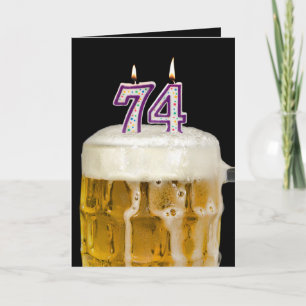 74th Birthday Beer on black Card
