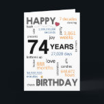 74th Birthday Card<br><div class="desc">Birthday Card Inside: May your special day be filled with joy, laughter, and unforgettable moments that you can cherish for years to come. Wishing you all the happiness in the world on your birthday and always! Description: Let's commemorate the incredible 74th birthday milestone with our delightful Happy 74th Birthday card!...</div>