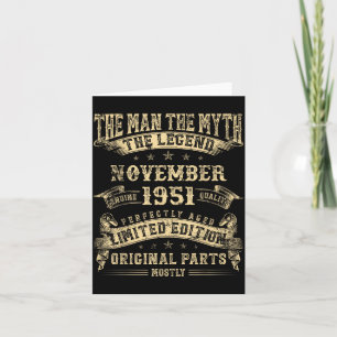 74th Birthday For Men Mythology Of November 1951 Card