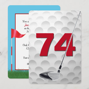 74th Birthday Golf Theme Party Invitation