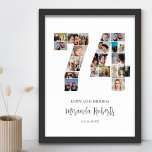 74th Birthday Number 74 Custom Photo Collage Poster<br><div class="desc">Celebrate 74th birthday with this personalized number 74 photo collage poster. This customizable gift is also perfect for wedding anniversary. It's a great way to display precious memories from your wedding and married life. The poster features a collage of photos capturing those special moments, and it can be customized with...</div>