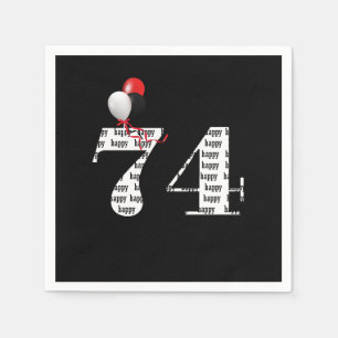 74th Birthday party balloons Napkin