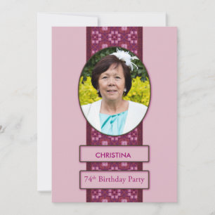 74th Birthday Party Invitation photo et nom