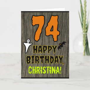 74th Birthday: Spooky Halloween Theme, Custom Name Card