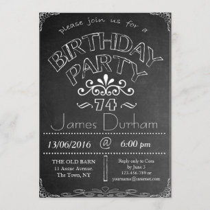 74th Chalkboard Birthday Celebration Invitation