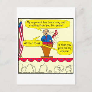 751 give me a chance political cartoon postcard