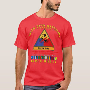 758th Tank Battalion Tuskers w SSI Name Tape WWII