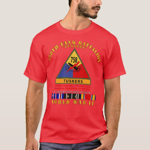 758th Tank Battalion Tuskers w SSI Name Tape WWII