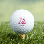 75 and Amazing Grandma Gift – Pink 75th Birthday Golf Balls<br><div class="desc">This personalized golf ball with “75 and Amazing” in bold pink is a playful and thoughtful birthday gift for your amazing grandma who loves to tee off in style! Enjoy!</div>