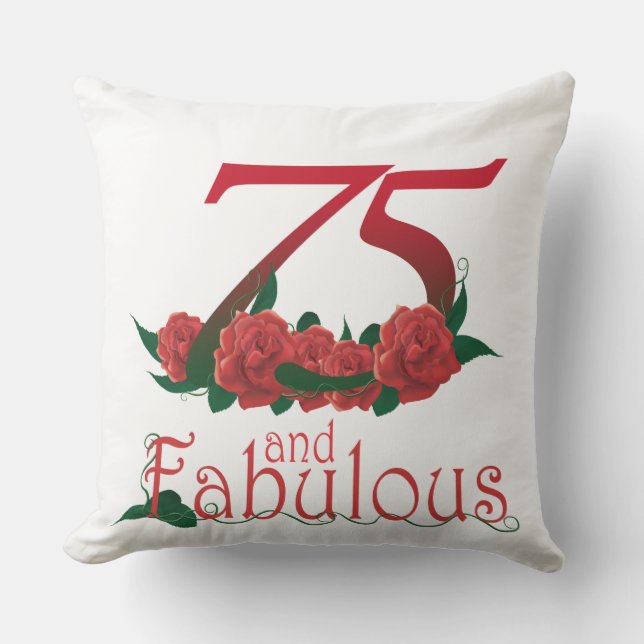 75 and fabulous Outdoor Throw Pillow 20" x 20" (Front)