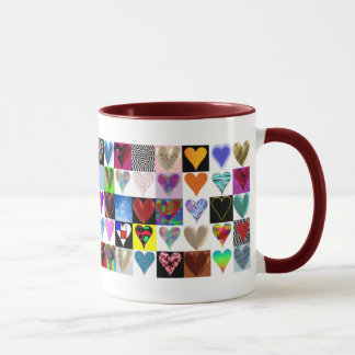 75 coeurs différents sur une tasse simple