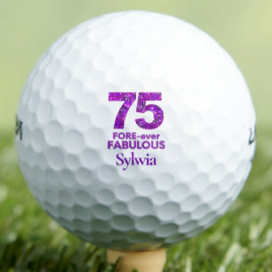 75 FORE-ever Fabulous Neighbour Gift – Chic Purple Golf Balls