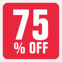 75 Percent Off retail price discount store sale