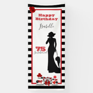75 & SENSATIONAL 75th Birthday Vertical Banner