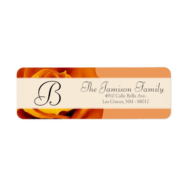 .75"x2.25" Adresse de retour Rose orange brûlé (Devant)