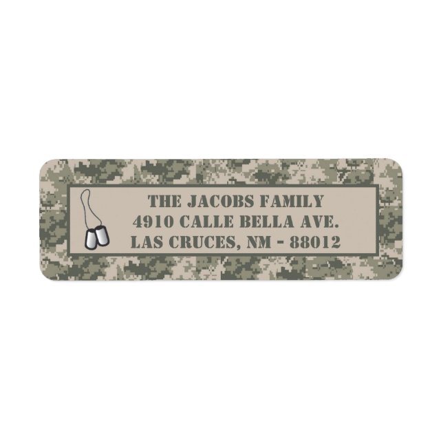 .75"x2.25" ARMY ACU Camo Return Address Label (Front)