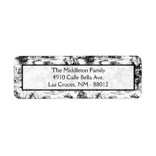 .75"x2.25" Black Toile Fabri Return Address Label