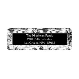 .75"x2.25" Black Toile Fabri Return Address Label
