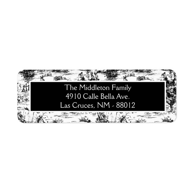 .75"x2.25" Black Toile Fabri Return Address Label (Front)