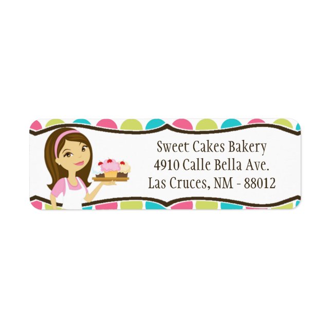 .75"x2.25" Boulangerie Brunette Adresse de retour  (Devant)