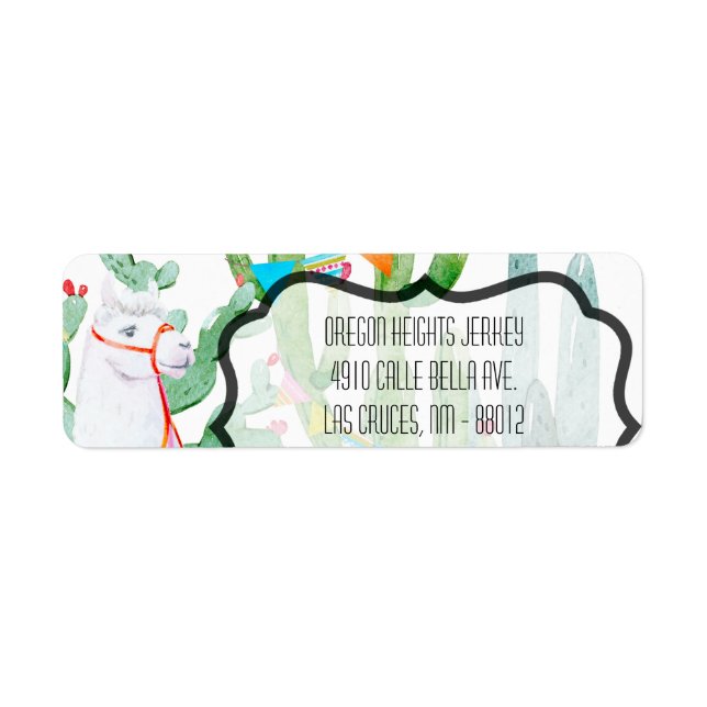 .75"x2.25" Business Address Label Boho Llama Bohem (Front)