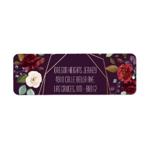 .75"x2.25" Business Address Label Plum Purple Rose