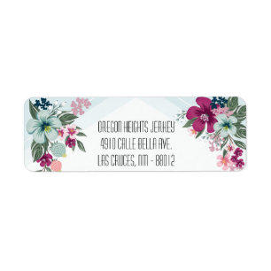 .75"x2.25" Business Address Label Tropical Flowers