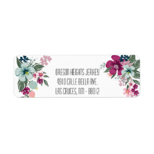 .75"x2.25" Business Address Label Tropical Flowers
