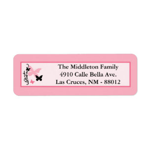 .75"x2.25" Butterfly Zebra Return Address Label